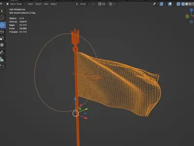 Flag of Ukraine Free 3D model
