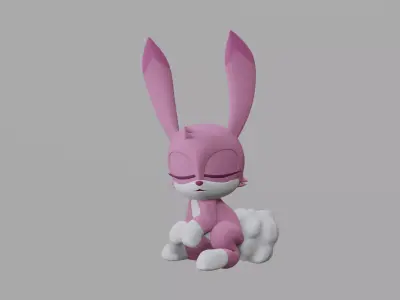 Pink Bunny Sega Low-poly 3D model