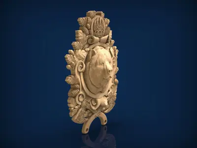 Carved panel painting STL 3D model 16