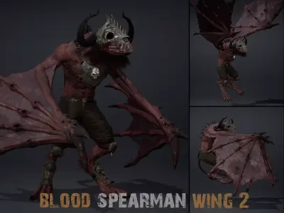 Blood Spearman Wing2 Low-poly 3D model