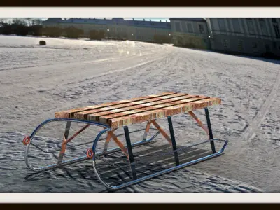 snow sled Free 3D model