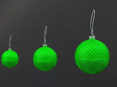 Christmas Tree Balls  in red  green and blue 3D model