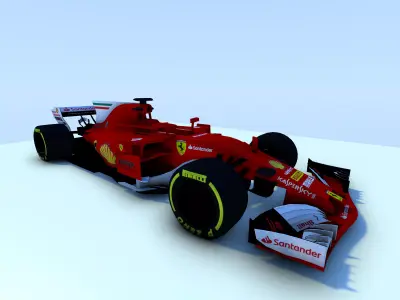 Formula 1 Race Car Low-poly 3D model