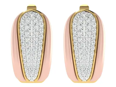Solitaire Women Drop Earring 3dm STL OBJ FBX Render Details 3D print model 4