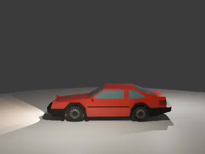 Low Poly Nissan Silvia S12 Drift Car Low-poly 3D model