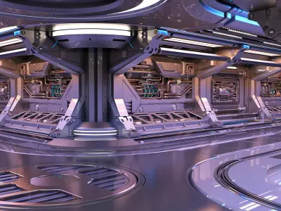 Sci-Fi Modular Corridor 2 Engine section  3D model