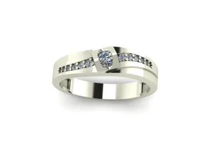 men ring for daimonds 3D print model