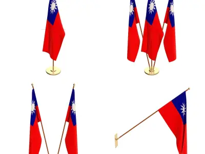 Taiwan Flag Pack 3D model