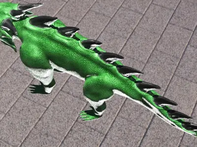 monster dinosaur with spikes 3D model