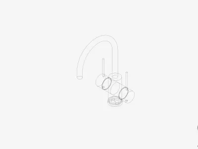 Sink Tap Set - Luxury - Sleek Low-poly 3D model