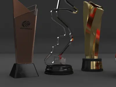 Trophy and Helmet Low-poly 3D model