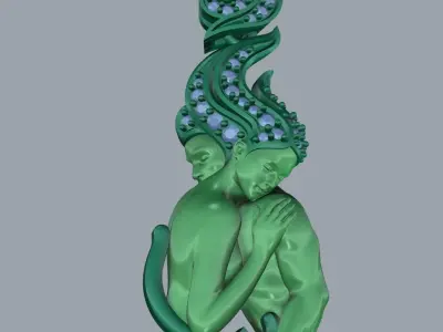 the lover pendant 3D print model