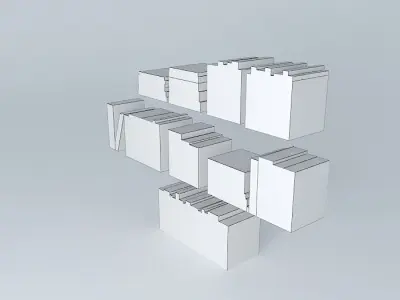 Books bookshelf made of 3D model