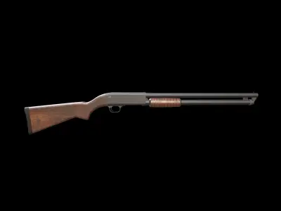New Ithaca 37 Home Defense  Shotgun Low-poly 3D model