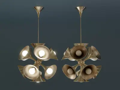 Mid-Century Ceiling Lamp Low-poly 3D model
