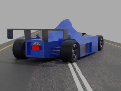 Racecar 3D Model racing car on road Low-poly 3D model