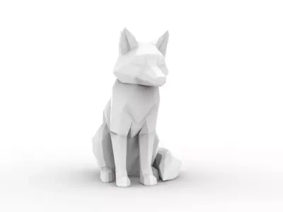Fox Low-Poly 3D Printable 3D print model
