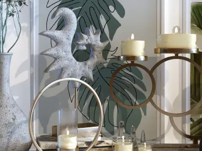 decoration set 076 Low-poly 3D model