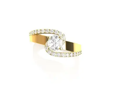 Solitaire Engagement Ring 3D print model