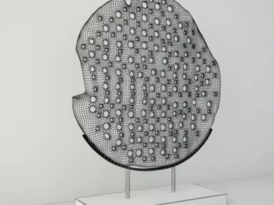 Natura Wooden Carving Deco on Stand 3D model