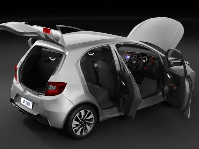 Honda Brio RS 2020 With Interior HQ Low Poly Low-poly 3D model