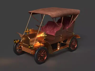 Vintage car Low-poly 3D model