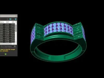 Mens gemstone diamond men Ring with details images 12 3D print model