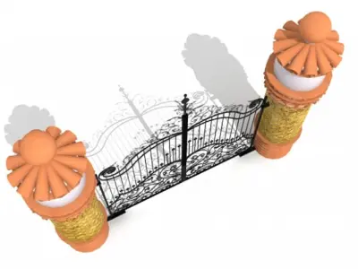 Iron gate 3D model purchase