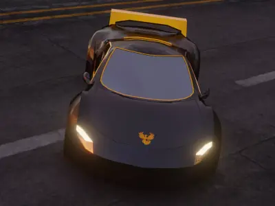 my original design black fox sportcar concept 3D model