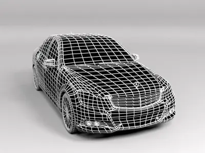 MERCEDES C CLASS FACELIFT LOWPOLY Low-poly 3D model