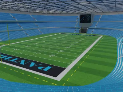 Carolina Panthers - American Football Stadium Low-poly 3D model