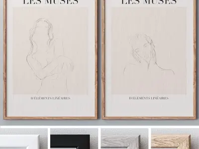 Set of large wall paintings  530 3D model