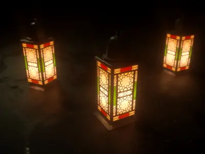 arabic lantern Low-poly 3D model