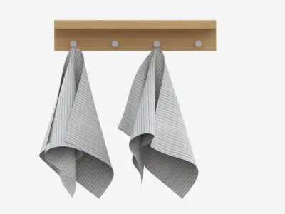 Wall Shelf Rack with Towels 3D model
