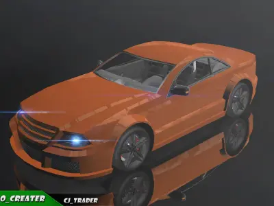 Low-Poly Racing Car Mercedes-Benz SL-Class 3D Model Low-poly 3D model