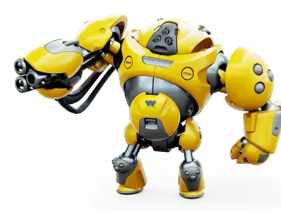MILITARY BOT SF-600 Rigged for Unreal Engine - Unity - MIXAMO  3D model