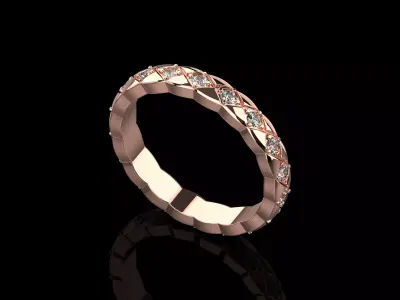 Coco Crush mini ring with diamonds 17 Size N221 3D print model