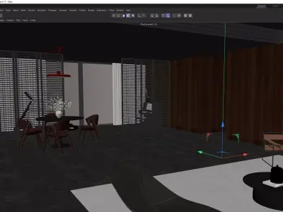 Modern Luxury Open-Plan Penthouse Living Area 3D model