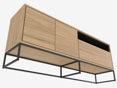 Sideboard with doors and drawers 3D model