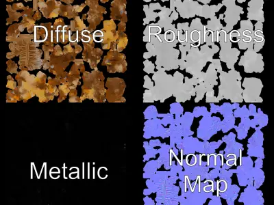 Elegant Dried Flower Bouquet Model Pack for Visualizations Low-poly 3D model