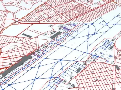 Mexico City Benito Juarez MEX Airport Roads Buildings Pub Trans 3D model