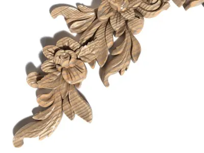 Cartouche-019 ornately carved decorative piece 3D model