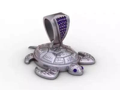 Celestial Turtle Pendant Luxury Sea Spirit Jewelry STL 3D print model