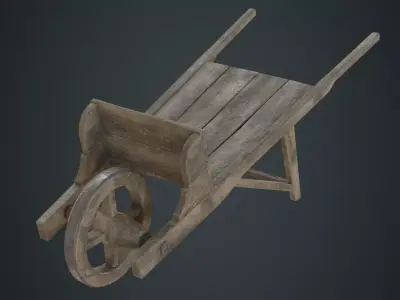 Wheelbarrow 2B Low-poly 3D model