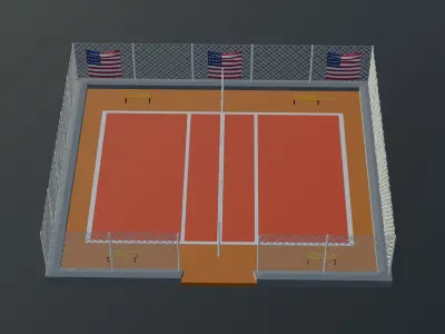 Volleyball Stadium - USA Low-poly 3D model