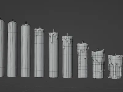 Candles Pack Props Low-poly 3D model