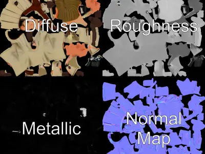 Young Apprentice Character Rigged and Animated in Robe Outfit Low-poly 3D model