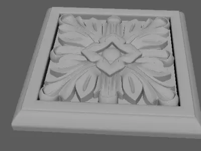 rosette decorative plaque 3D model