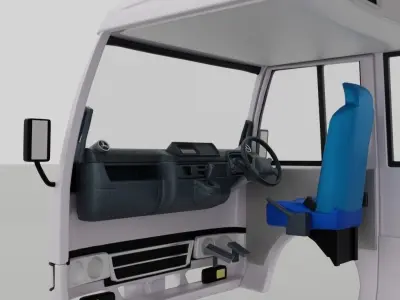 Fuso Rosa MiniBus Low-poly 3D model