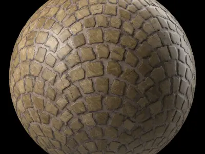 Stone Wall Materials 38- By 3 Patterns Sbsar Pbr Seamless Low-poly 3D model